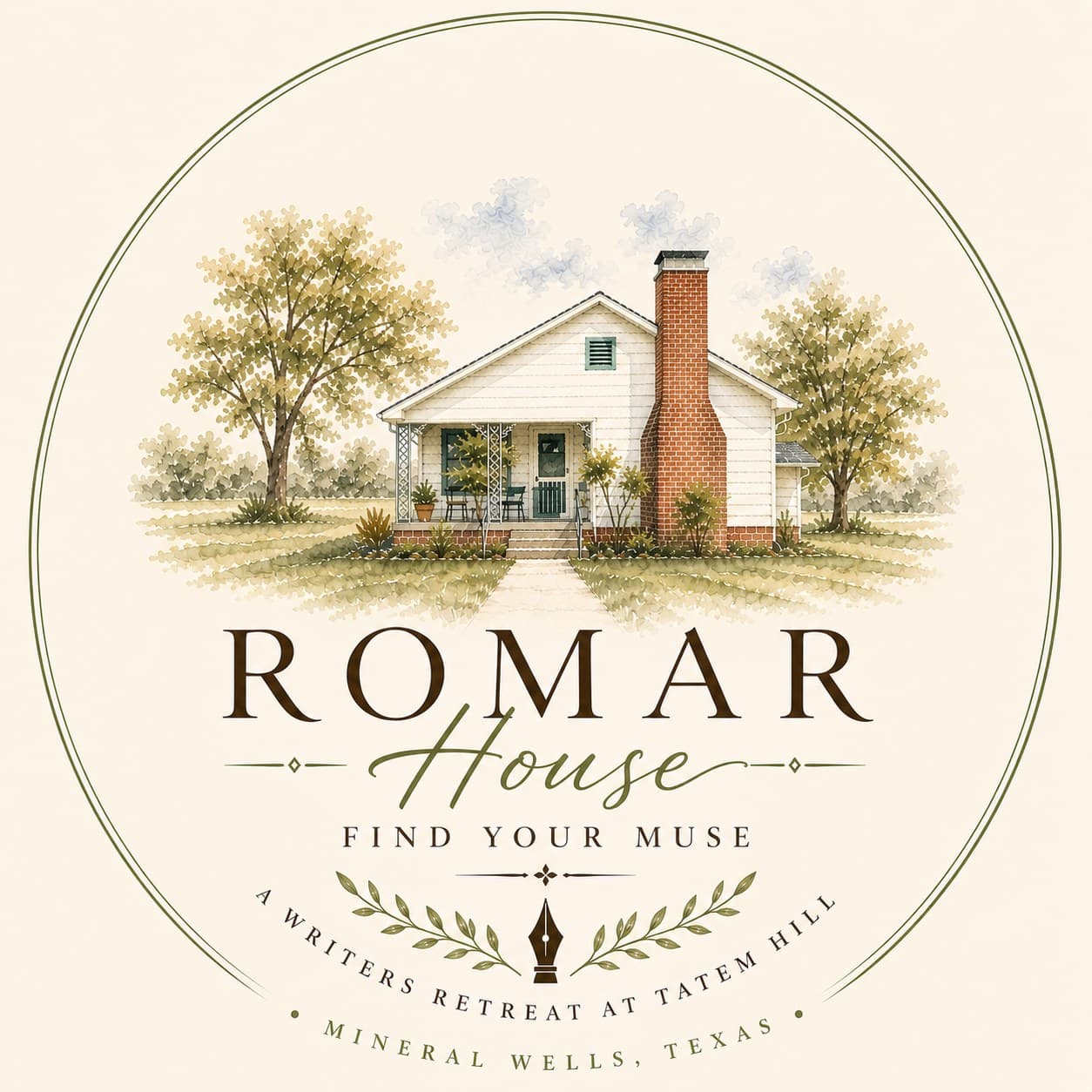 ROMAR House — Find Your Muse. A writer's retreat at Tatem Hill, Mineral Wells, Texas.